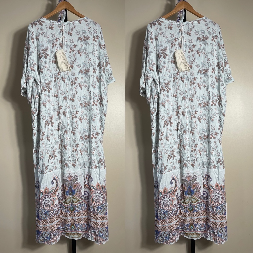 Free People Floral Print Robe Set - Cream and Brown - Picture 4 of 5